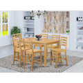 Counter Height Table & 6 Dinette Chairs Oak A14083