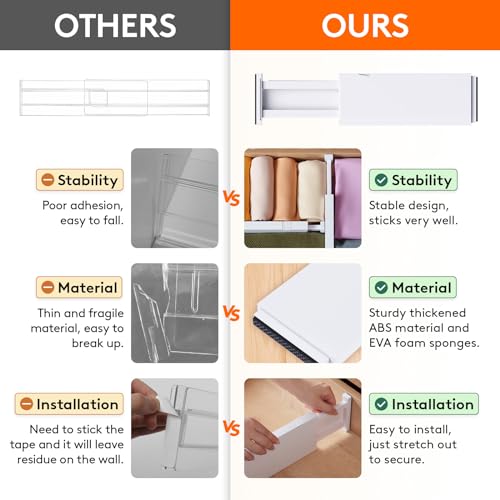 14 Pack 4" High Adjustable White Drawer Dividers Y1785