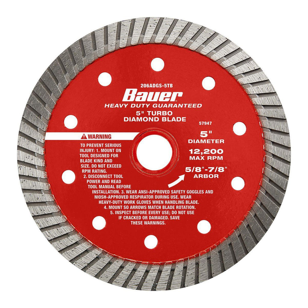 5 in. Turbo Rim Wet or Dry Cut Diamond Saw Blade A698415