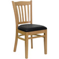 Black Vinyl Seat Natural Wood Restaurant Chair D625