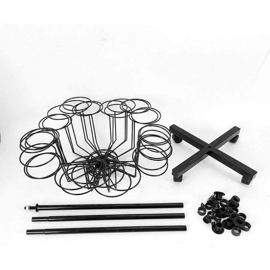 7 Tier Rotating Hat Rack Stand with 35 Hooks White G3489