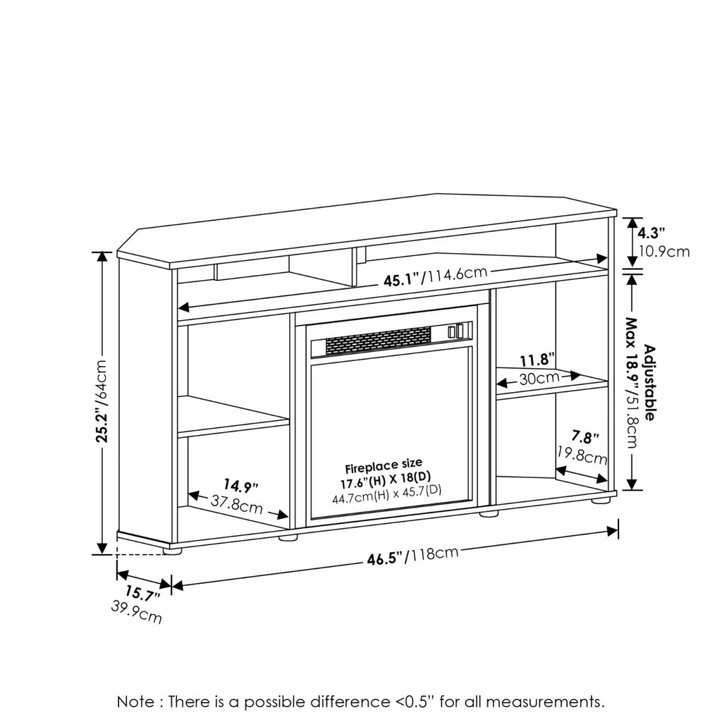 Corner TV Stand with Fireplace K818195