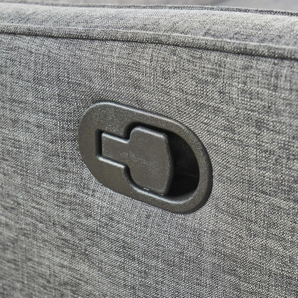 Grey Black Fabric Reclining Loveseat U12914