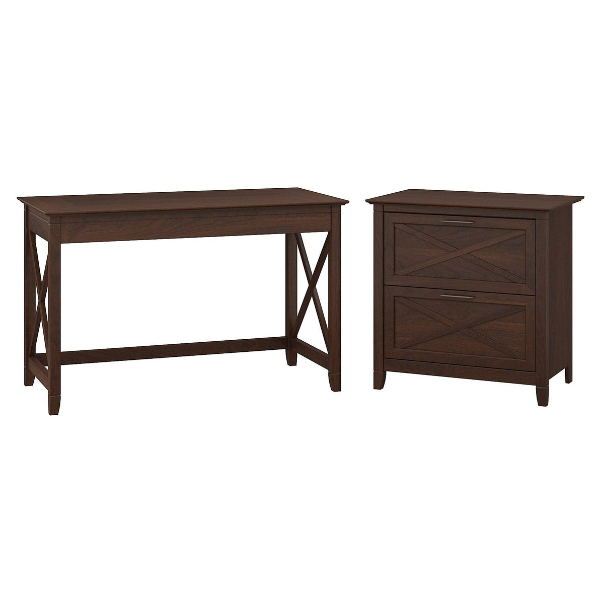 Cape Cod Gray Writing Desk with 2 Drawer File Cabinet B515