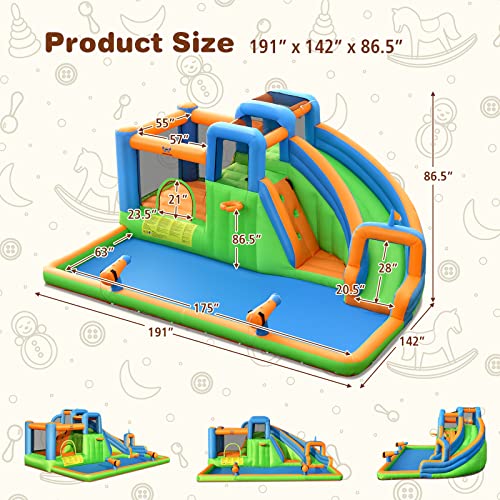 7 in 1 Inflatable Water Slide with Splash Pool M742