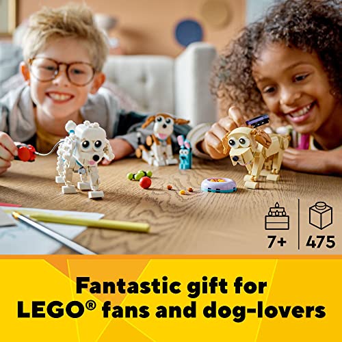 LEGO Creator 3 in 1 Adorable Dogs Building Toy Set, Featuring Dachshund, Beagle, Pug, Poodle, Husky, and Labrador Figures M686384