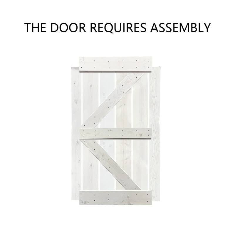 Colonial Maple Stained Pine Wood Interior Sliding Barn Door with Hardware Kit X549