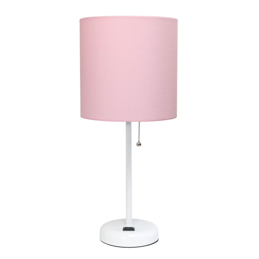 Pink Stick Lamp with Fabric Shade R8505