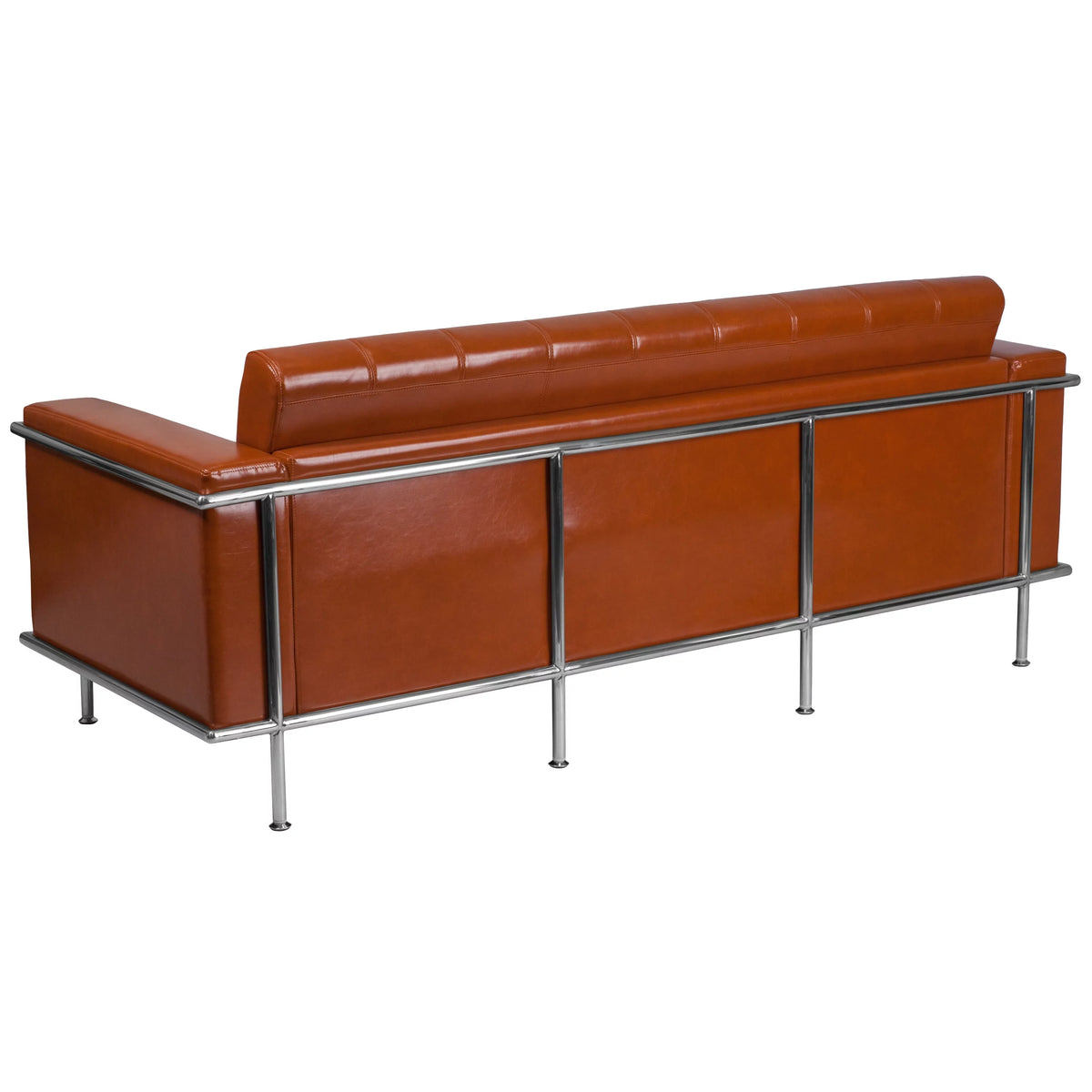 Grey Faux Leather Sofa T157790