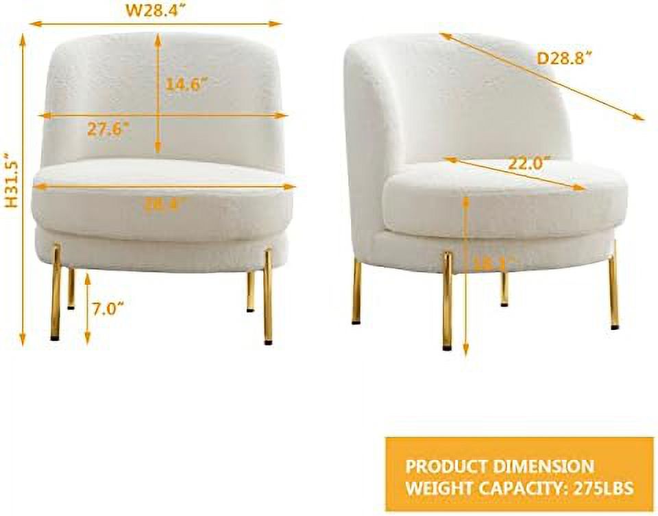 Sherpa Accent Chair with Golden Metal Legs G964