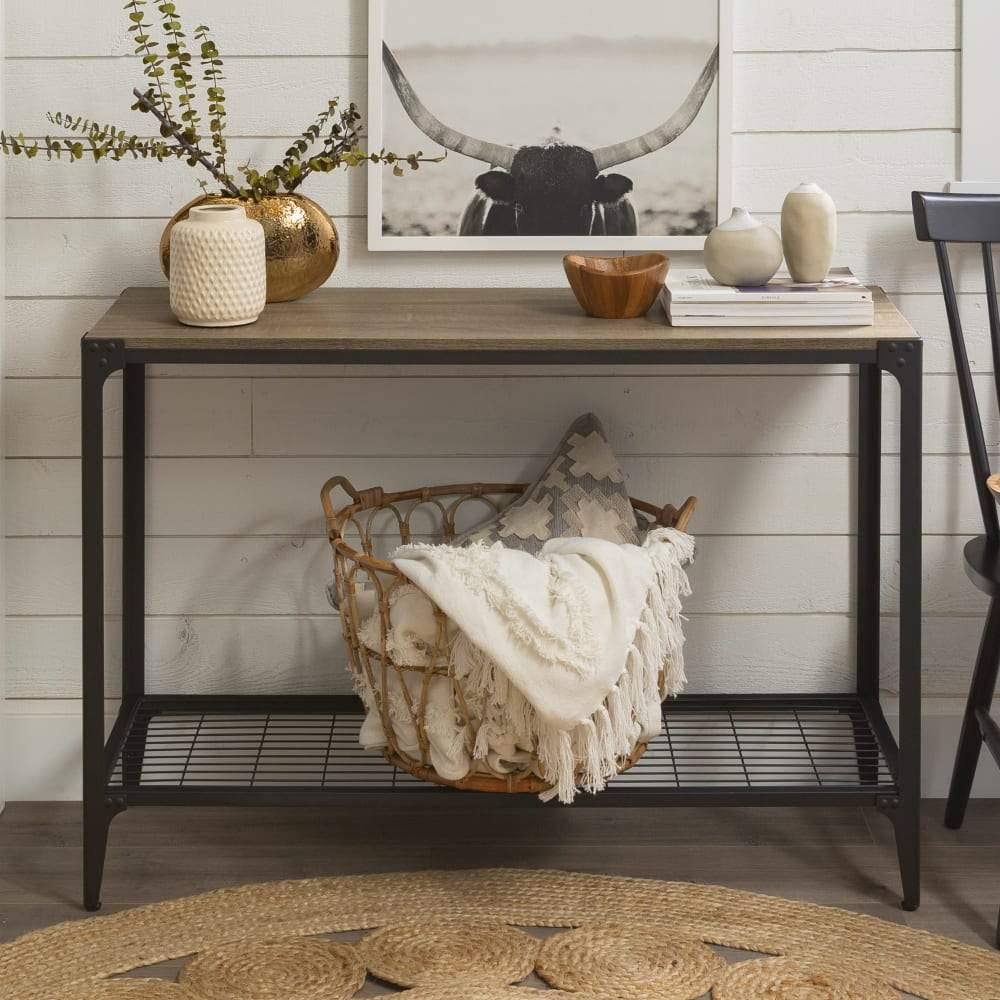 Rustic Wood Sofa Entry Table H162