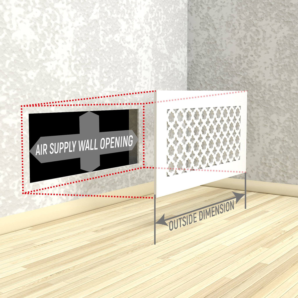 White Acrylic Air Vent Cover Grille 14x22 Duct Opening Z531340
