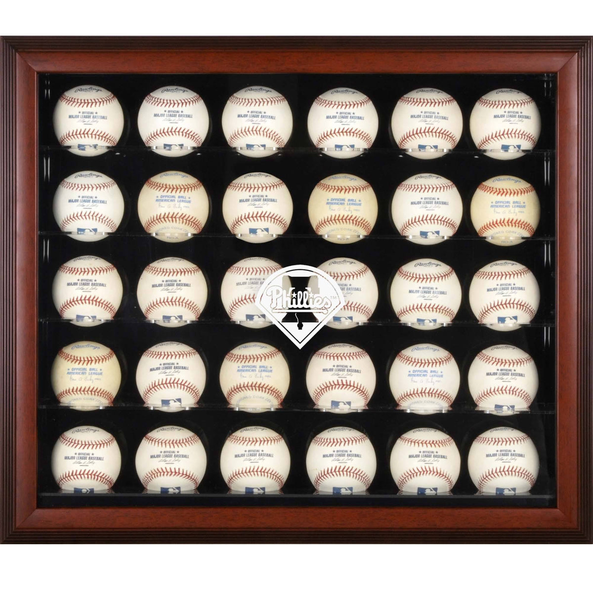Mahogany Framed 30-Ball Display Case A919617