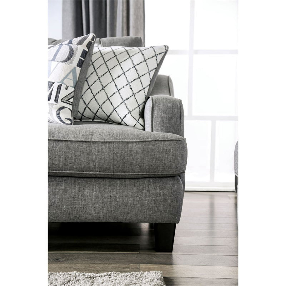 Bluish Gray Fabric 3-Piece Sofa Set N38213