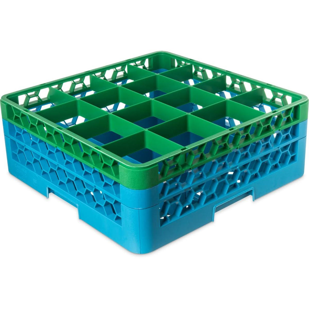16 Compartment Green Glass Rack with 2 Extenders E857195