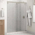 Frameless Sliding Shower Door in Nickel with Clear Glass Q36368