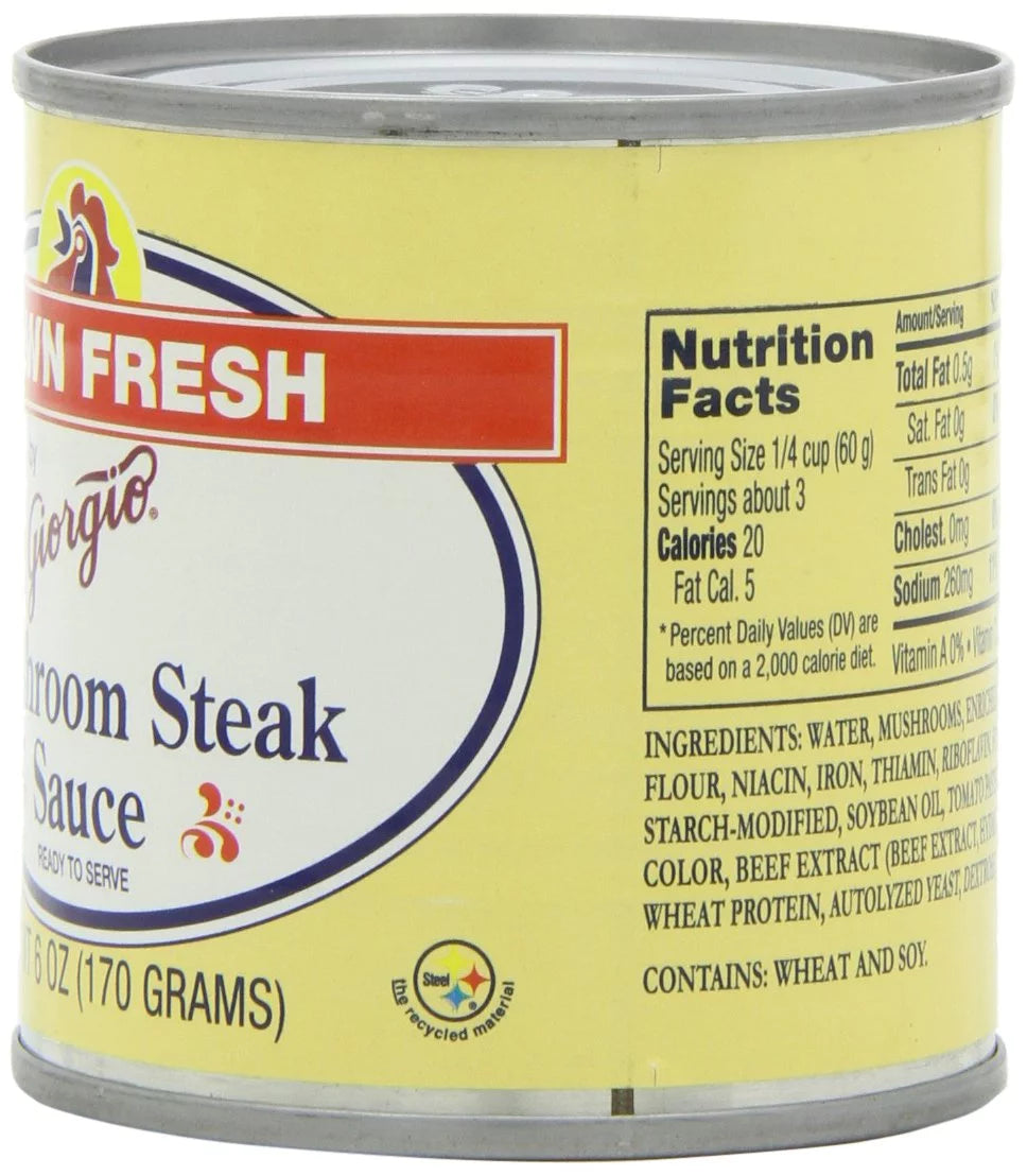 Fresh Mushroom Steak Sauce, 6-Ounce (Pack of 12) P4609
