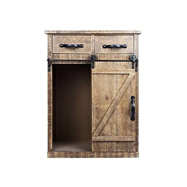 Rustic Wood End Table Console Cabinet Storage Cabinet D7159