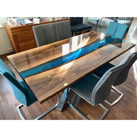 Blue Resin Epoxy Dining Table 36 x 20 Inches F42467