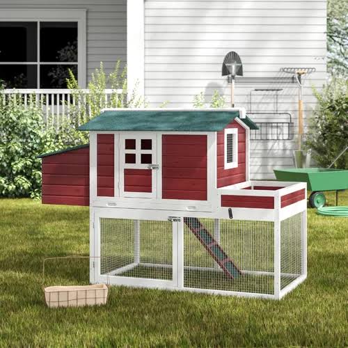 Chicken Coop with Run Area and Nesting Box C786388