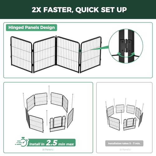 Portable 40 inch 16 Panels Dog Playpen M431558