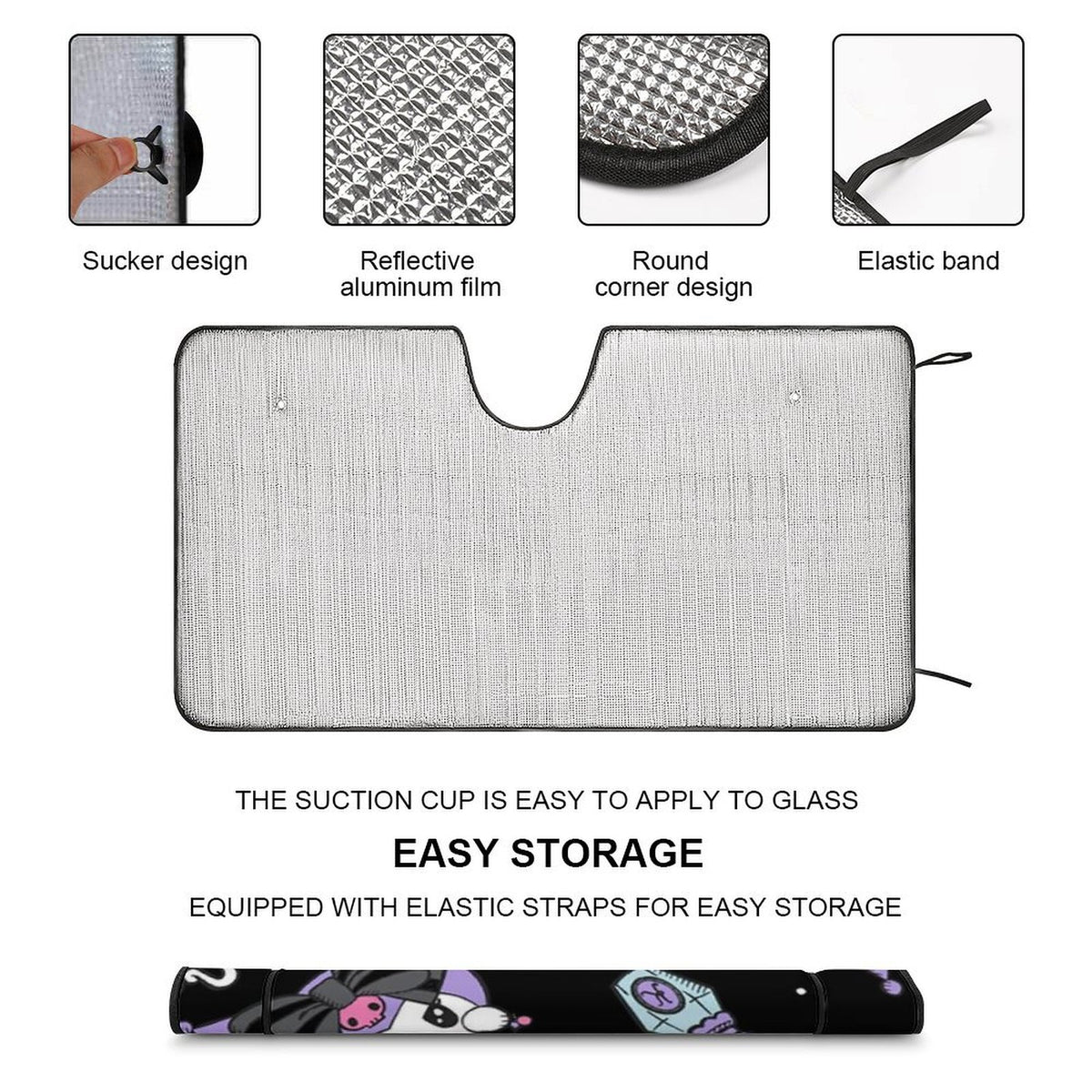 Foldable Reflective Car Windshield Sun Visor Cover J739581