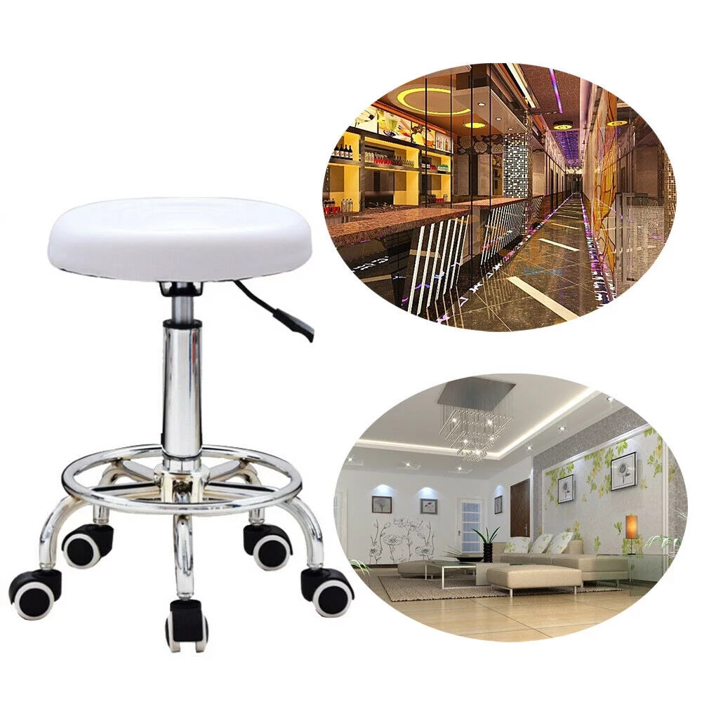 Adjustable Rolling Swivel Salon Stool with 5 Wheels D36891