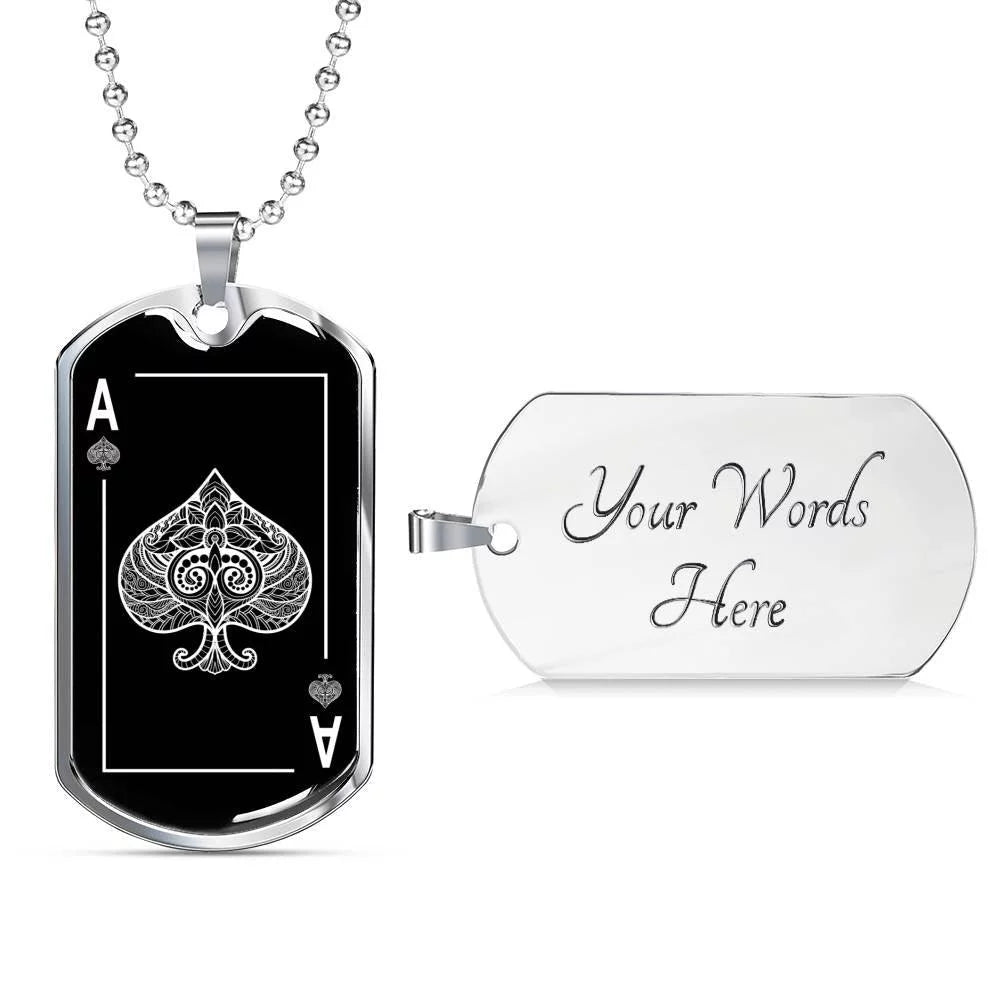 Black Dog Tag Stainless Steel 24" Chain I53260