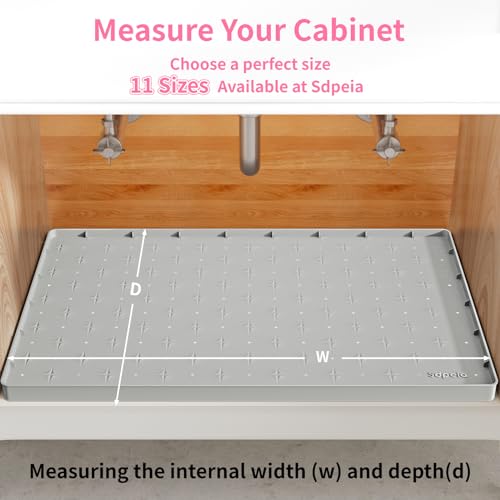 Grey Waterproof Under Sink Mat 25 x 19 inches S66034