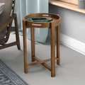 Round Wooden Side Tray Table 22" Tall M3889