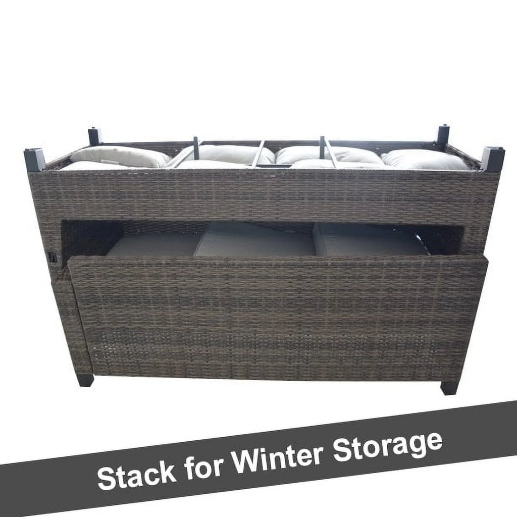 5-Piece Outdoor Wicker Dining Sectional Set A91611