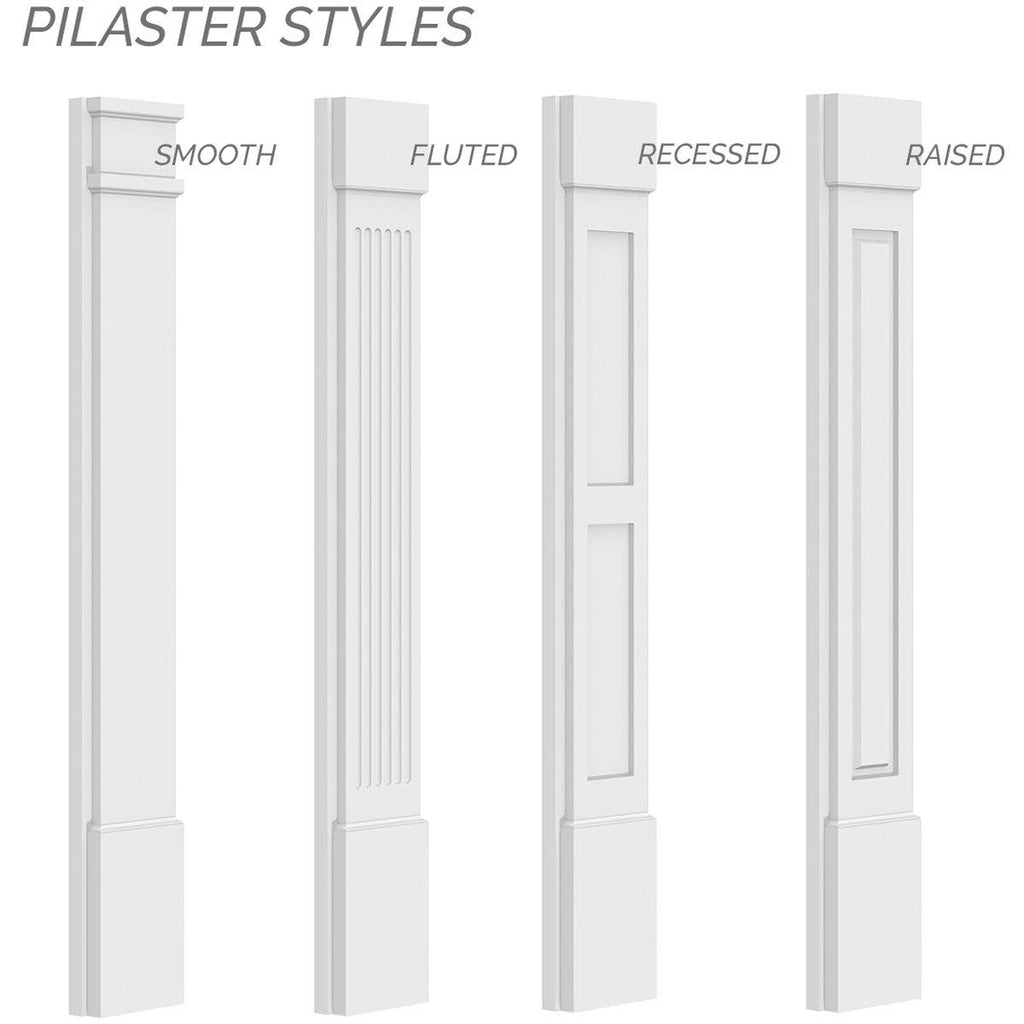 Fluted PVC Pilaster with Decorative Capital & Base (Pair) Z512336