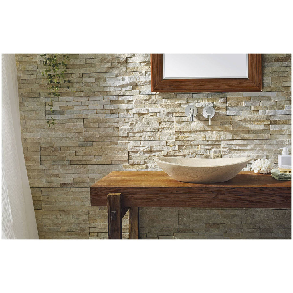 Beige Travertine Marble Bathroom Vessel Sink E1912