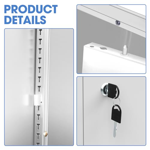Metal Storage Cabinet with 2 Doors and 2 Adjustable Shelves U63943