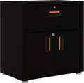 One Drawer Steel Cabinet with 2 Doors White and Grey Pack of 2 O908413