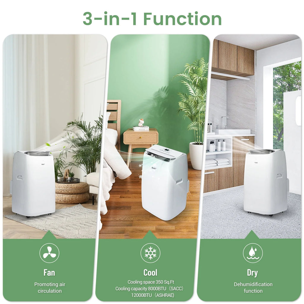 White Portable Air Conditioner, Dehumidifier, Fan F176