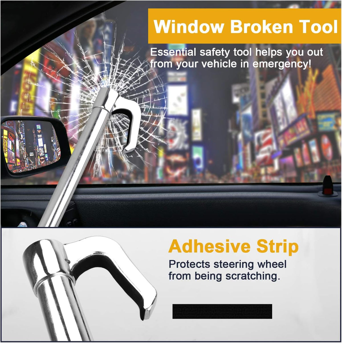 Universal Steering Wheel Brake Lock Retractable Double Hook Car Clutch Pedal Lock with 3 Keys F469379