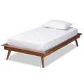 Walnut Brown Wood Twin Size Platform Bed Frame Z7316
