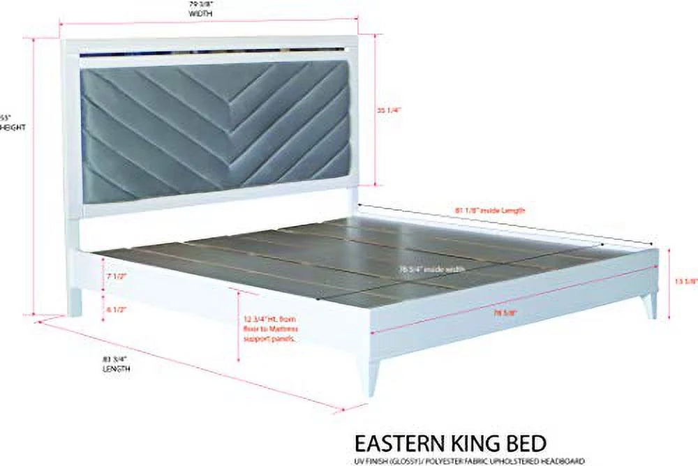 King Size White 6-Piece Bedroom Set Y599335