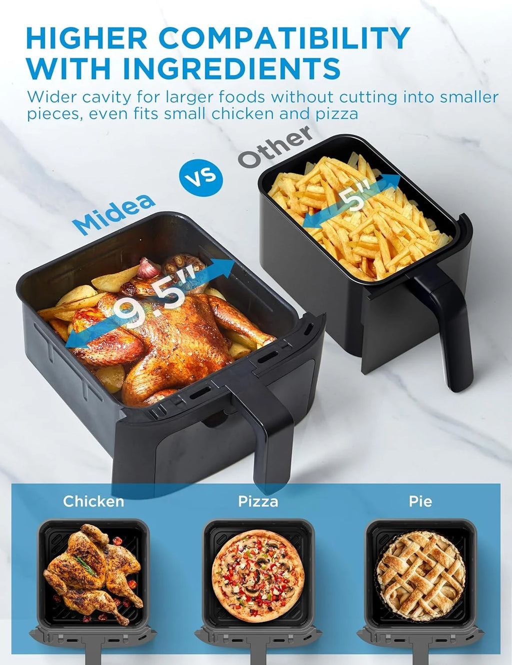 8 in 1 Dual Air Fryer 11 Quart with 2 Independent Baskets M10359