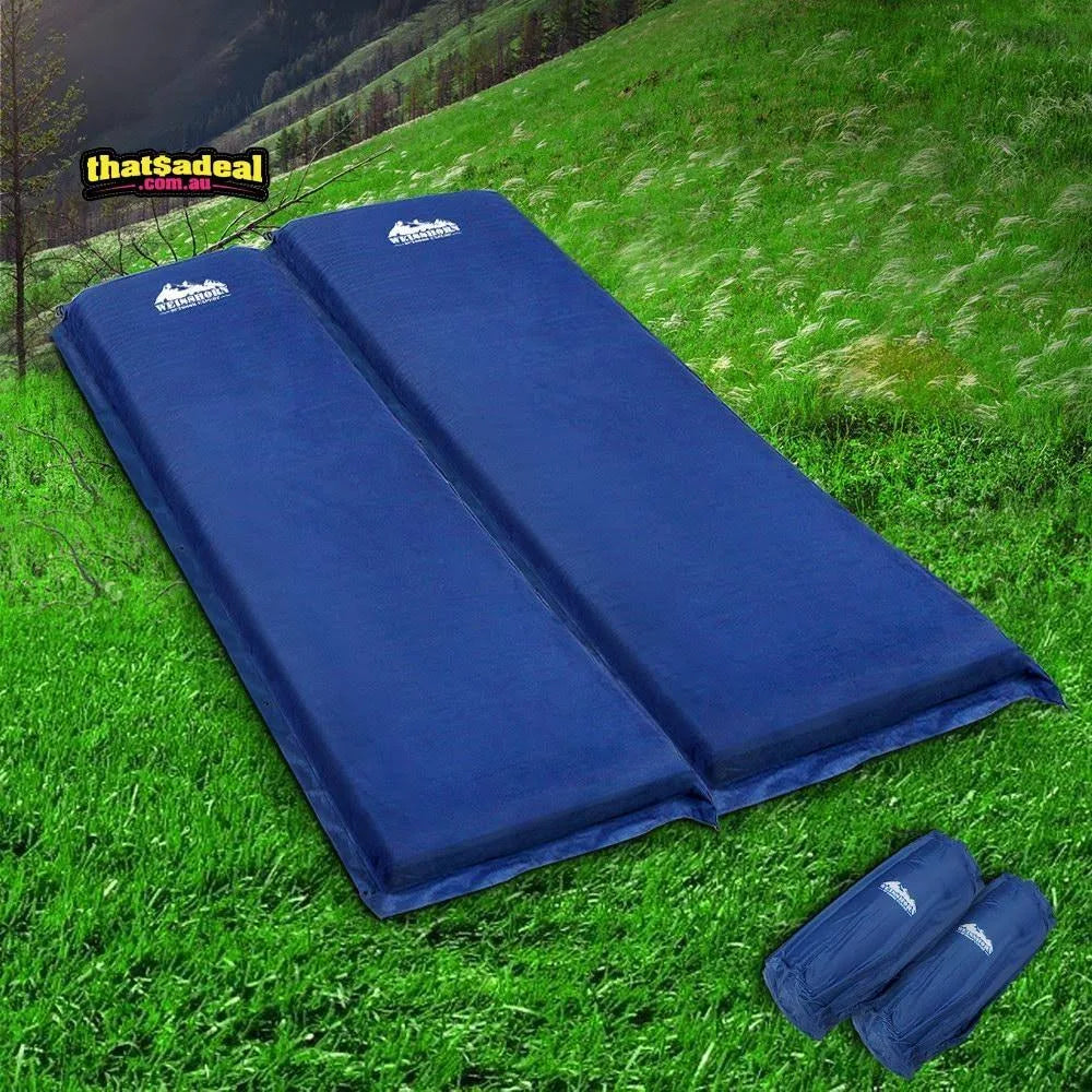 Self Inflating Camping Sleeping Mat Double Navy 10cm Thick B35827