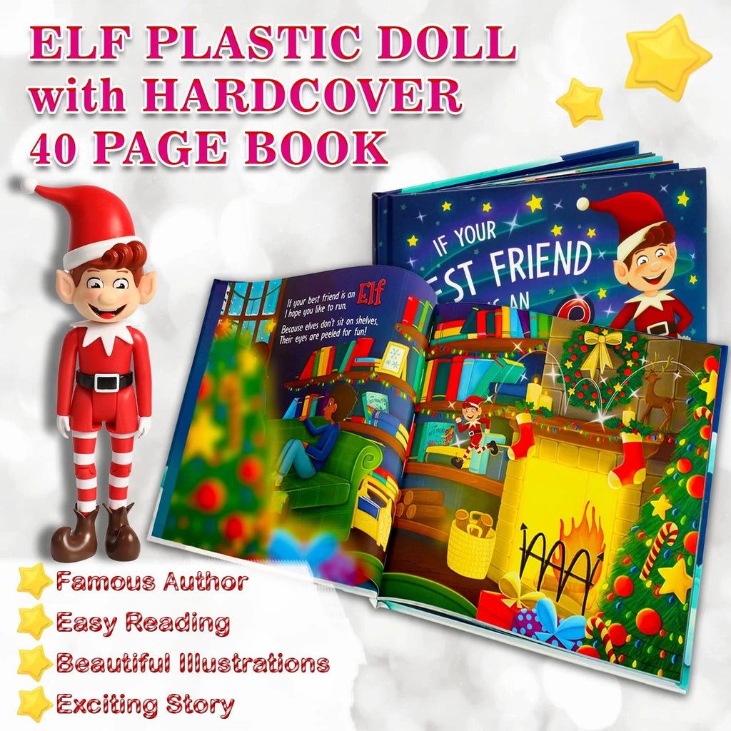 10in Elf Doll Toy with 40 Page Hardcover Book Z725