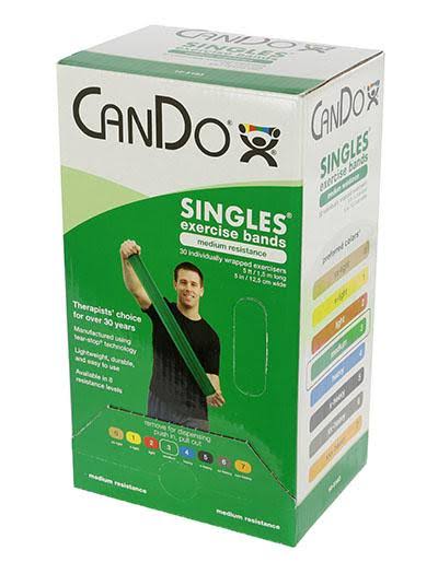 Low Powder Exercise Band - Box of 30, 5& Length - Set of 5 (Yellow - Black) O794642