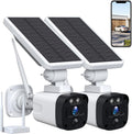 Solar Security Camera System Outdoor Wireless WiFi 4 Pack, 1080P Solar Powered Security Camera, 2-Way Audio, Night Vision, PIR Motion Detection, IP65 Waterproof Q483