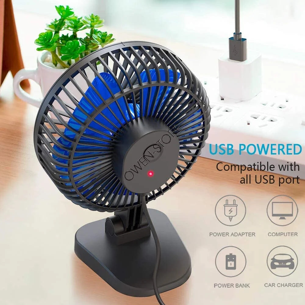 4 inch Mini Desk Fan 3 Speeds USB Powered Q7585