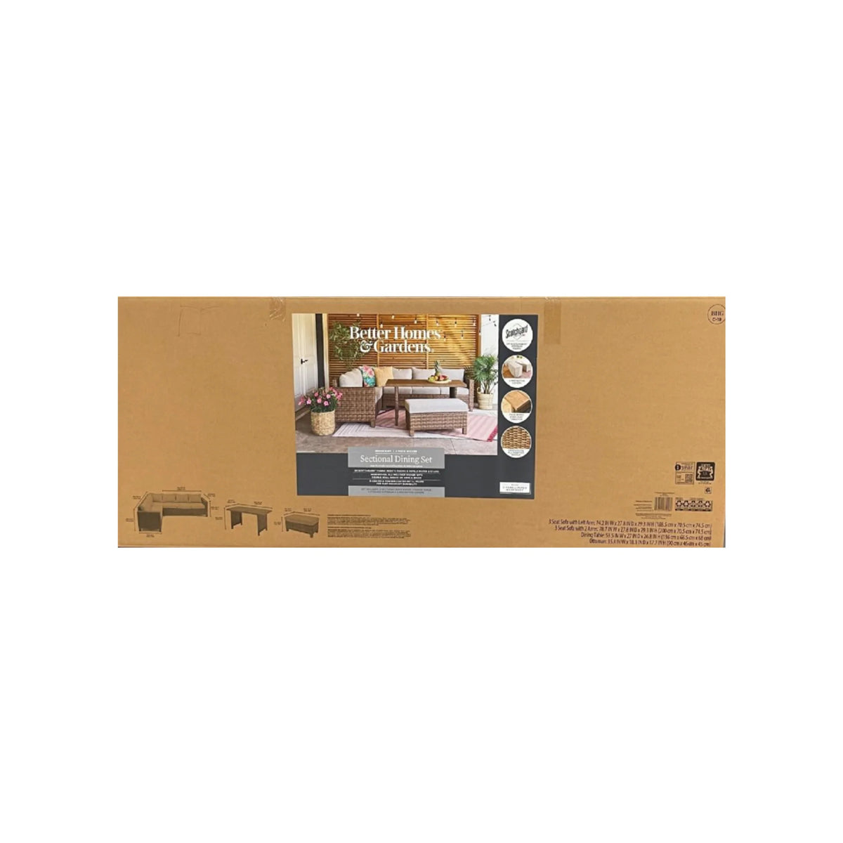 5-Piece Outdoor Wicker Dining Sectional Set A91611
