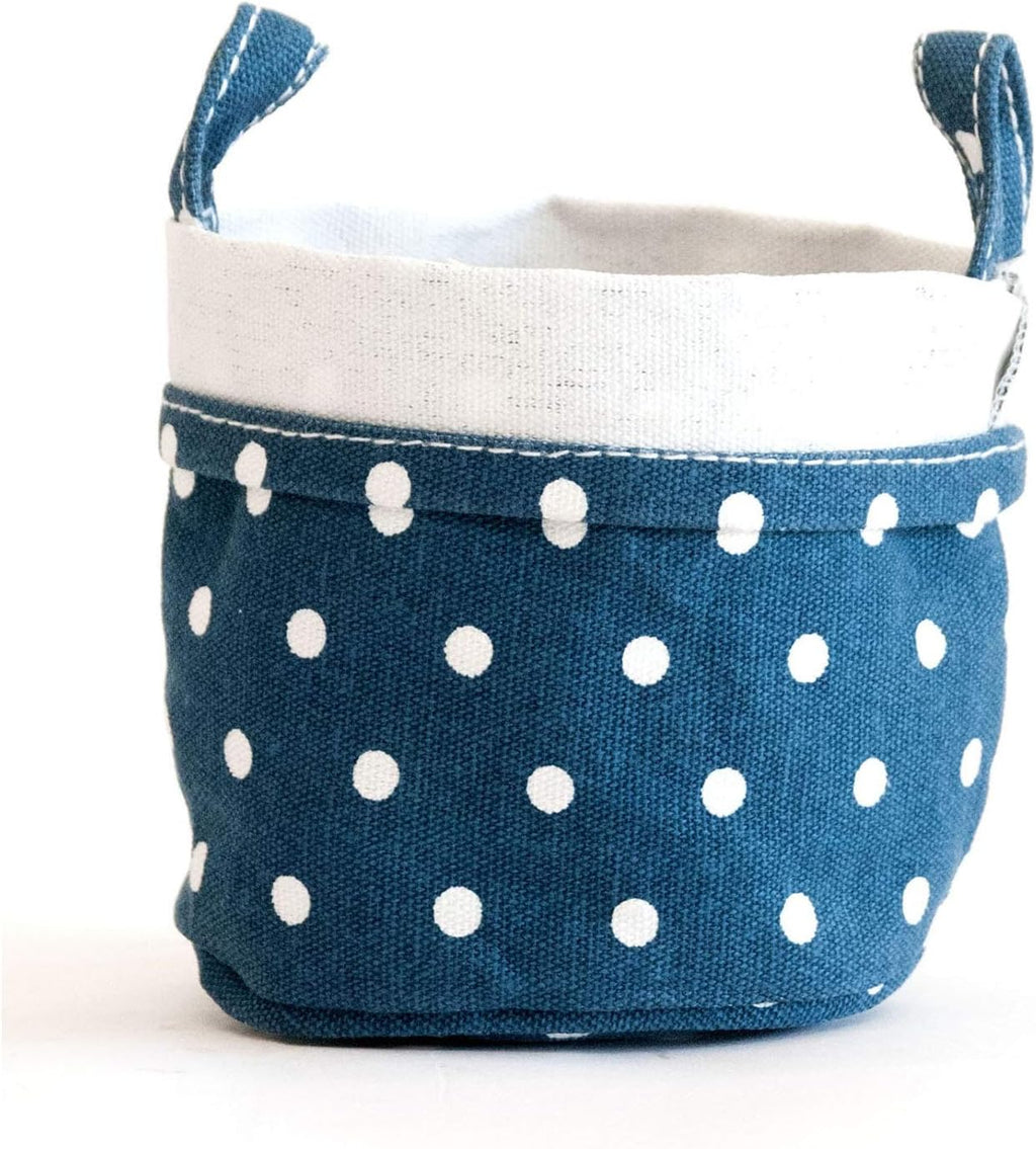 Recycled Canvas Storage Bucket 3-pack, Medium, Dots Navy K3304
