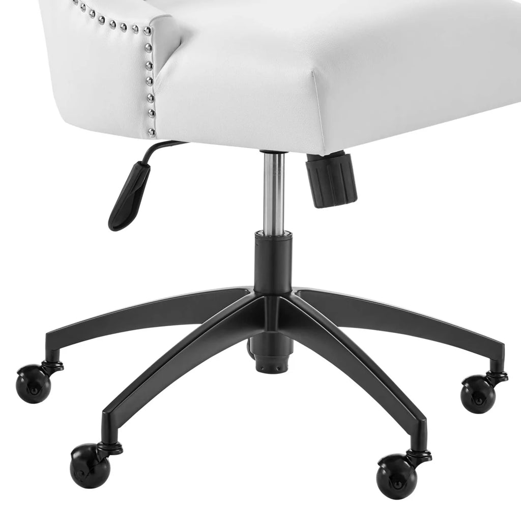 Black White Vegan Leather Office Chair F9745