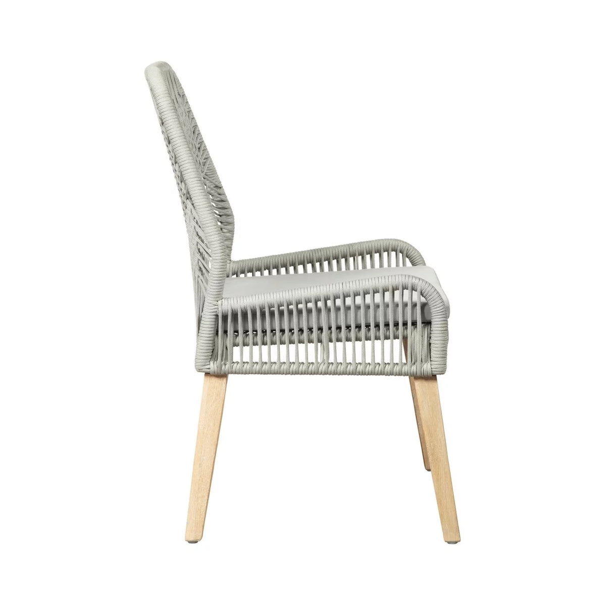 23 Inch Side Chair Set of 2 Gray Woven Rope Backrest H1917