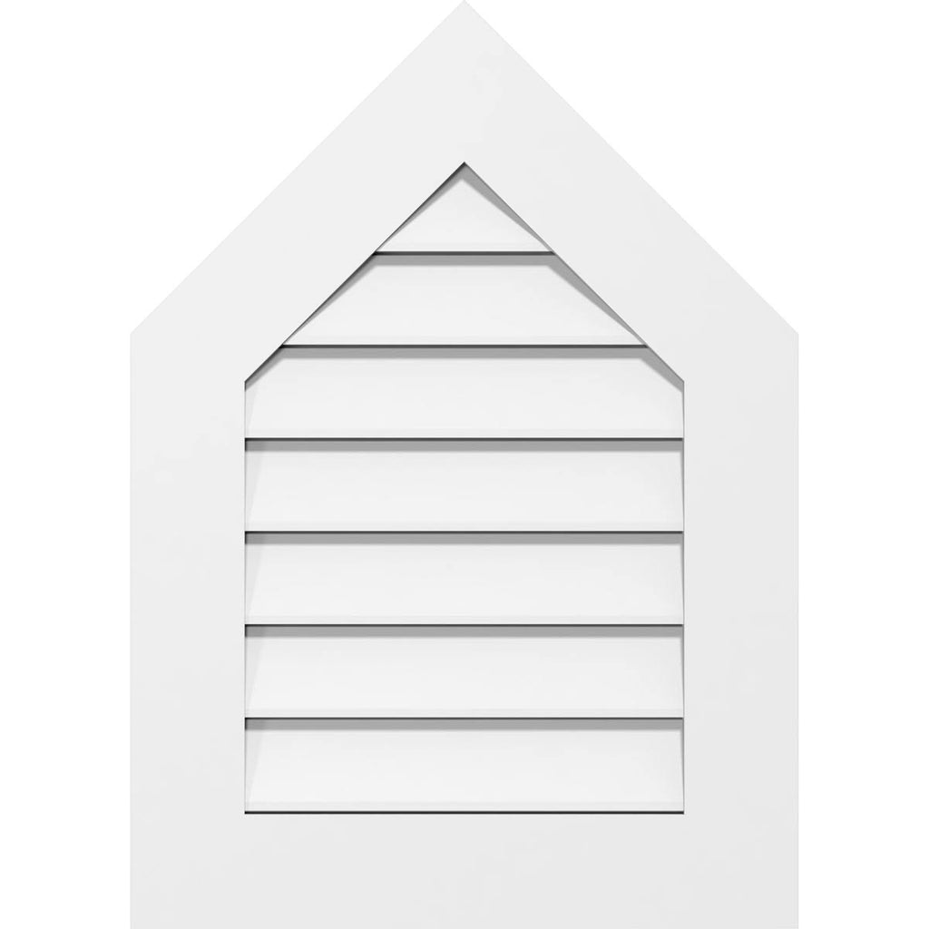 Peaked Top Surface Mount PVC Gable Vent 9/12 Pitch X824
